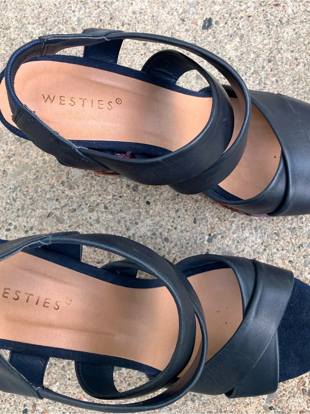 Women's Westies Navy Floral Platform Sandals